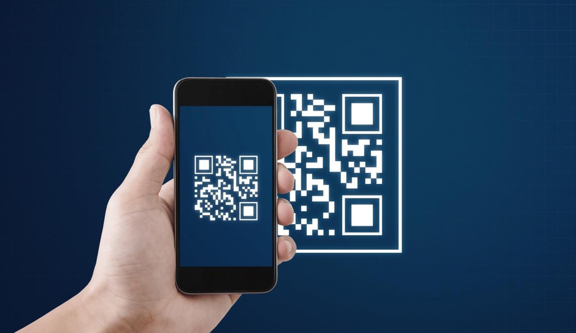 Phone scanning a QR code