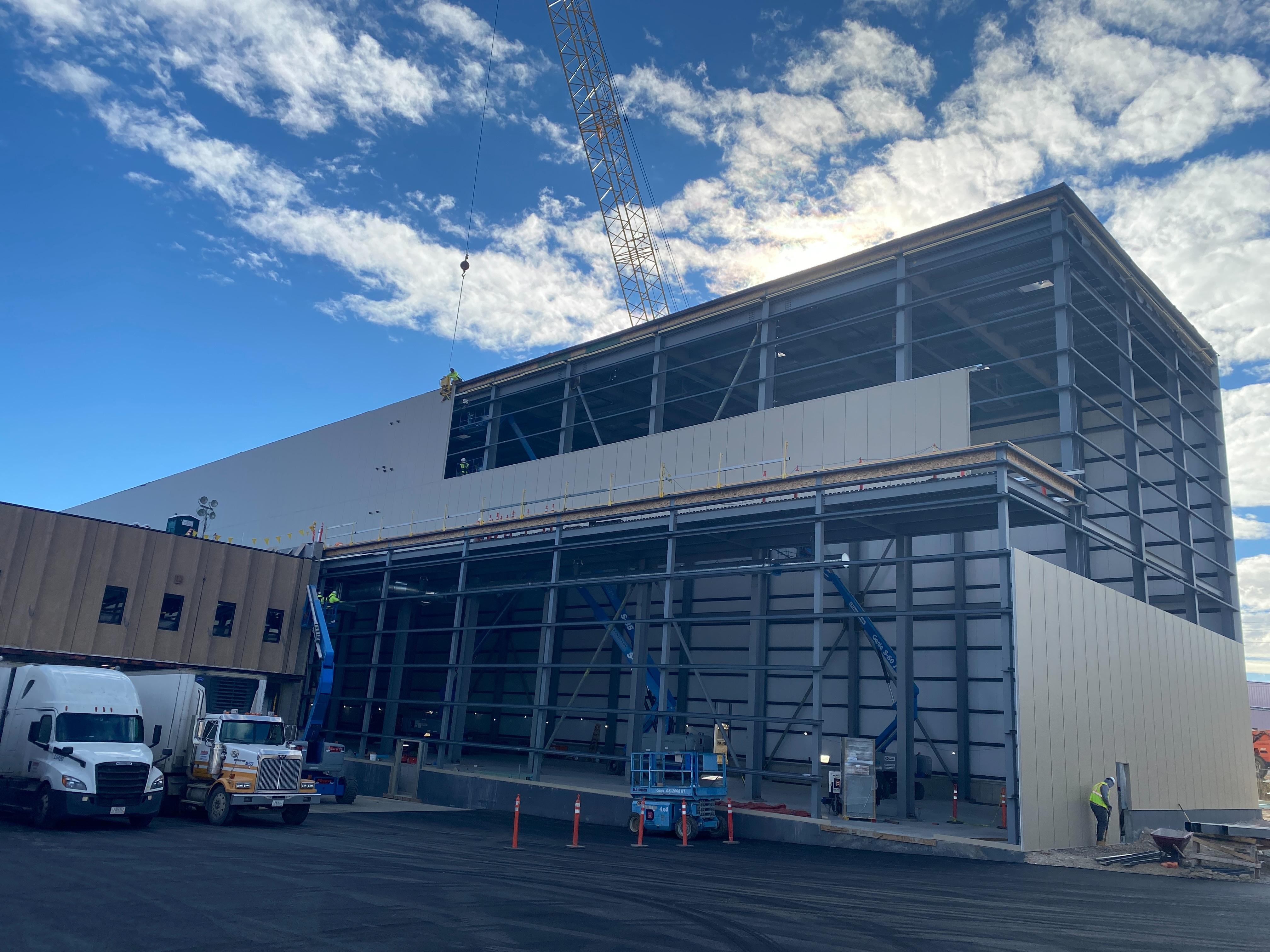 View of liquor warehouse construction site